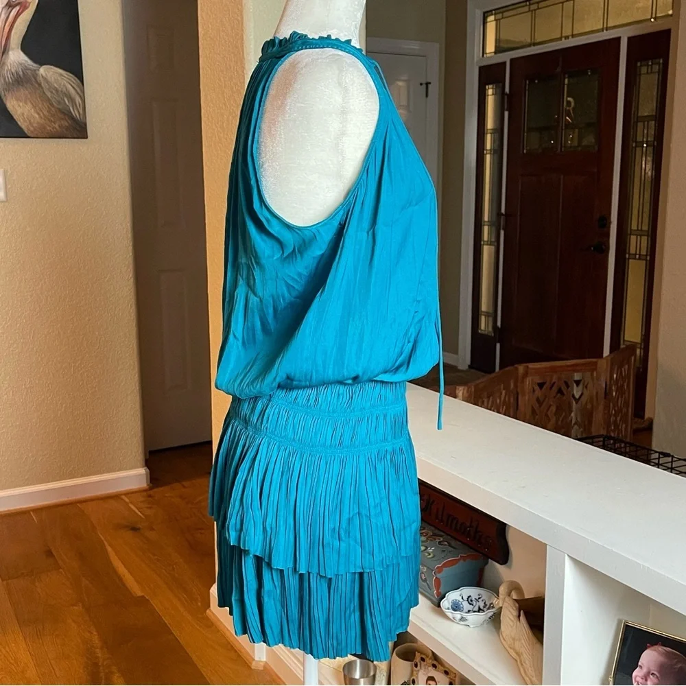 Current Air Cara Sleeveless Pleated Mini Dress Turquoise Size S - Picture 7 of 16
